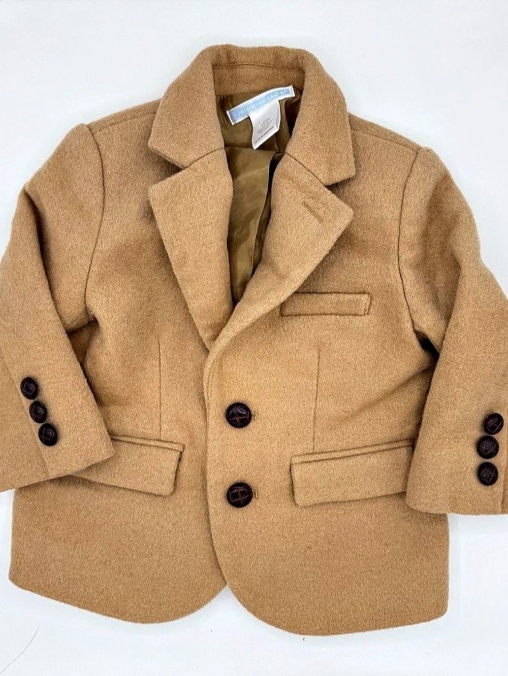 Janie and Jack Wool Pea Coat in Brown Baby 12-18 Months